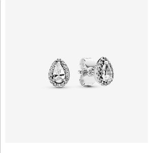 Pandora Sparkling Teardrop Halo Stud Earrings